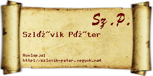 Szlávik Péter névjegykártya