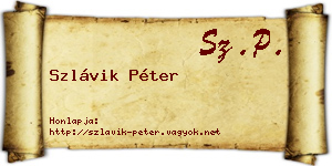 Szlávik Péter névjegykártya